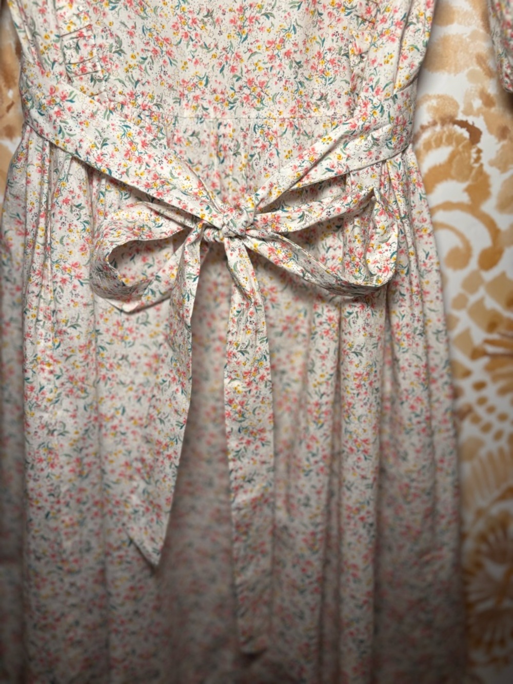 Calista Floral Midi Dress Cottagecore Puff Sleeve Garden Party Dress Romantic - Picture 8 of 10
